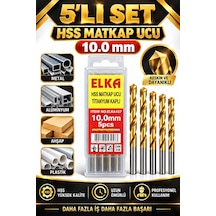 10 Mm Hss Titanyum Kaplı Matkap Ucu 5'li Set Metal Alüminyum Ahşa
