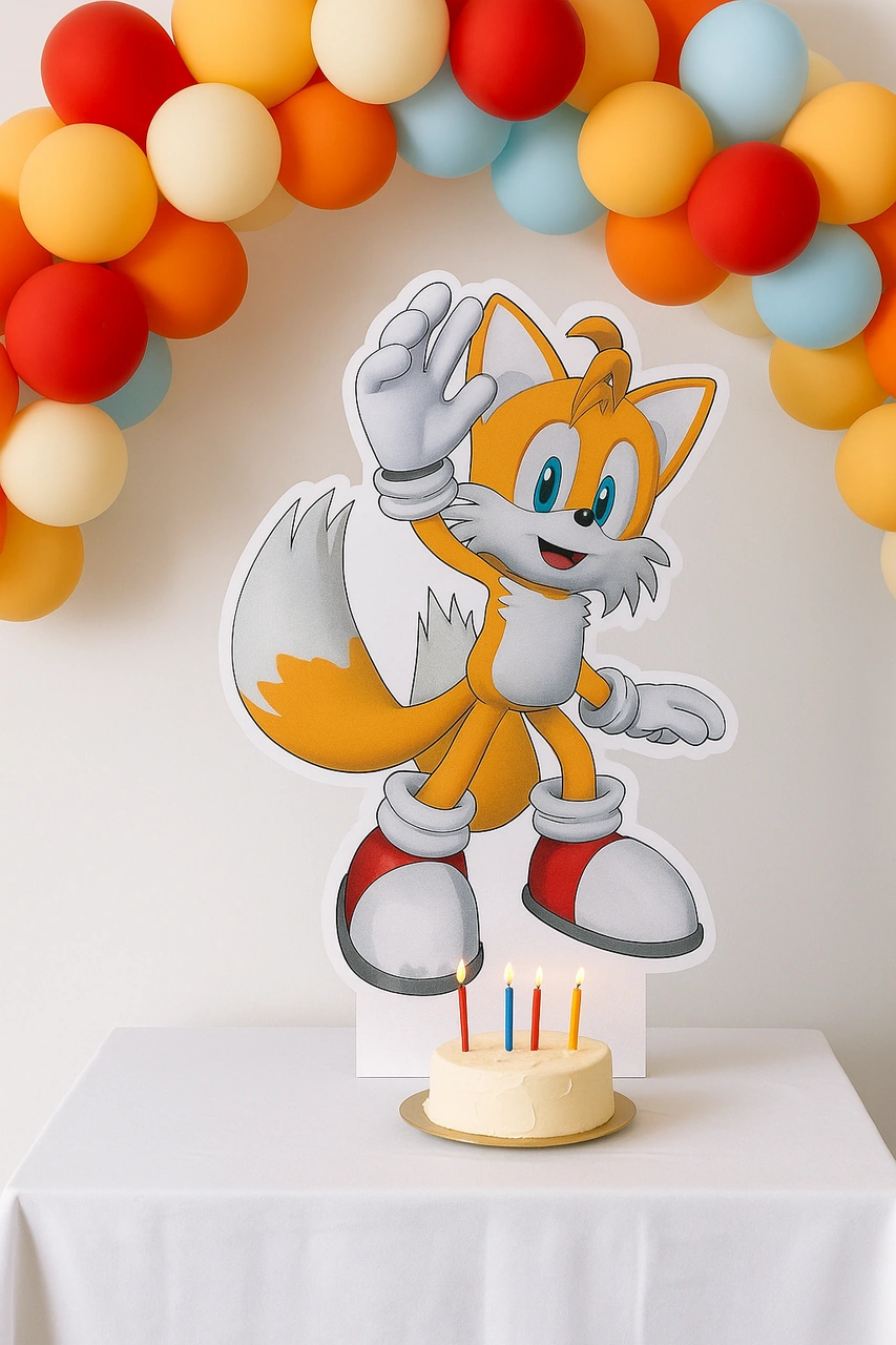 Ayaklı Pano Sonic Boom 33x24 Miles Tails Masa Dekoru Çocuk Odası Dekoru Turuncu Diğer