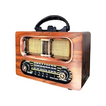 Ns-6635 Büyük Boy Retro, Nostaljik, Ahşap Tasarım Bluetooth Hoparlörlü, Şarjlı, Taşınabilir Fm/am Destekli Radyo -449