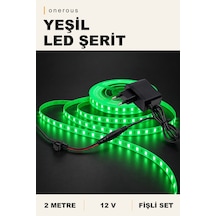 Onerous 2 M 12v Yeşil Led Şerit, Fişli