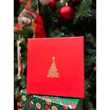 Kolix Yılbaşına Özel 20x20 Yeniyıl Dekoratif Hediye Kutusu Çam Ağacı