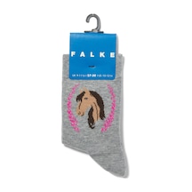 Falke Çocuklar Için At Desenli Pamuklu Çorap Klasik Gri 27-30