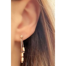 Italyan Tasarımı Gümüş Rose Modern Küpe N11.60865