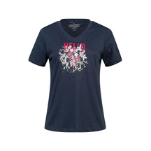 2as Alone Baskılı V Yaka Kadın T-shirt 402 Lacivert