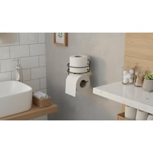 Yapışkanlı Tuvalet Kağıtlığı Tutacağı Askısı Mat Siyah Metal Tuvalet Kağıtlık Yuvarlak Model Diğer