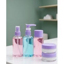 Taşınabilir 5 Li Şeffaf Seyahat Banyo Seti 30 Ml