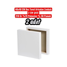 2 Adet 40x40 Cm Bez Tuval Arkadan Zımbalı 2 Cm Şase 210 Gr%70 Polyester% 30 Pamuk Genel