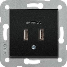 Viko Novella Siyah Usb Şarj Prizi 5v 2a Çerçevesiz- 92605509