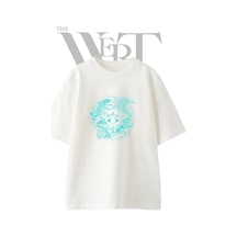 Thewert Ac Valhalla Tasarım Baskılı Ünisex Beyaz Oversize T-shirt
