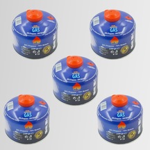5'li Set - Golf Butan Propan Kamp Gazı Valfli Kartuş 230 Gr Çok Renkli