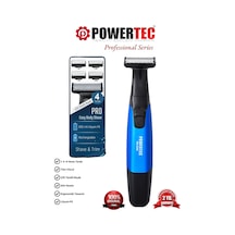 Powertec TR-650 (TAHRİŞ KARŞITI) Şarjlı Epilasyon Öncesi Hassas Vücut Tıraş Makinesi Çift Bıçak 2 Yıl Garanti