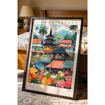 Bali Endonezya Çerçeveli Tablo Seyahat Severlere Salon Ve Ofis İçin Estetik Duvar Dekoru Travel Flower Market