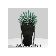 Alınlıklı Taç Büyük Gelin,kına,nişan,söz,after,bride,party Taç Yeşil - 726455370 Yeşil