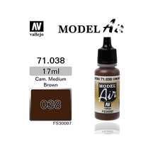17 Ml. Camouflage Medium Brown Model Air Serisi Maket Boyası, Vallejo 71038 Standart