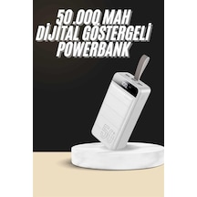 Nrzsnt Hızlı Taşınabilir 50.000 Mah Powerbank Led Ekran Android Ve İos Uyumlu Beyaz