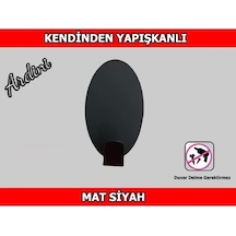 Ardini Kendinden Yapışkanlı Bornoz Havlu Askısı Oval Mat Siyah 4'lü Çok Renkli