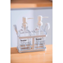 Buççin Online Mağaza Louvre İkili Sıvı Sabunluk - 500 Ml Cam Beyaz Çok Renkli