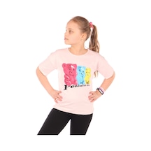 Toontoy Kids Toontoy Kız Çocuk Penucid Bear Baskılı Tişört Pudra