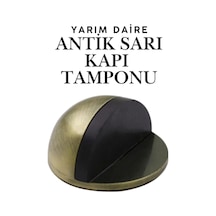 Antik Sarı Yarım Daire Yapışkanlı Kapı Tamponu Kapı Stoperi Metal Kapı Stopu Durdurucu Kapı Koruyucu