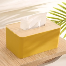 Sarı-ahşap Doku Kutu Tutucu Saklama Kutusu Çıkarılabilir Bambu Kapaklı Tuvalet Kağıdı Kutusu Peçete Tutucu Kılıf Kağıt Mendil Dağıtıcısı Ev İçin