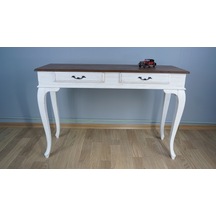 Masifart Ceviz Eskitme Tablalı Dresuar Beyaz 120 Cm Eskitme  Patin Ceviz