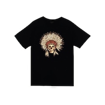 Kızılderili Baskılı T-shirt SIYAH
