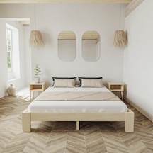 Soft Model Doğal Çam Ahşap Karyola-13 90 x 200