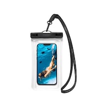 Yüksek Kalite Tüm Telefonlara Uyumlu Yağmur Su Geçirmez Waterproof Deniz Havuz Altı Geçirmez Kılıf Beyaz