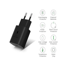 Samsung Galaxy Z Flip 5 Uyumlu Android Type-C Ultra Hızlı Şarj Cihazı / Şarj Aleti 22.5W 3.0 Amper (Şarj Başlığı Adaptör)