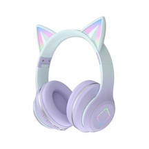 Kablosuz Bluetooth Kedi Kulaklık Degrade Renk Monte Kulaklık 4890 Mor