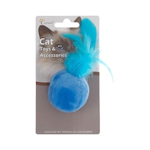 Beeztees Eastland 551157 Kedi Otlu Tüylü Top Oyuncak, 4.5 Cm, Karışık Renkli