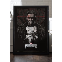 Punisher Siyah Ahşap Çerçeveli Poster, Film Duvar Tablosu