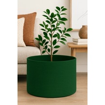 Amaterasu Halat Sepet 40x30 Cm Dekoratif & Çok Amaçlı Organizer Kendinden Saplı, Çocuk O. Salon Yeşil