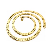 Gümüş Kaplama 316 L Paslanmaz Çelik Kz-101 Ezme Gurmet Sık Örme İtalyan Model Zincir Kolye 5 Mm Gold Altın