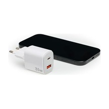 Up Tc 35w Duvar Şarj Cihazı 1x Usb-a Ve 1x Usb-c Çıkışlı, Hızlı Şarj Destekli, Taşınabilir Ve Güvenli Beyaz Adaptör