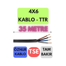 Öznur 4x6 Ttr Kablo Metre Seçenekli Siyah - 35 Metre