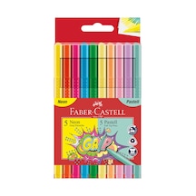 Grip Keçeli Kalem,neon,pastel 10'lu,ergonomik Üçgen Şekil,canlı Renkler
