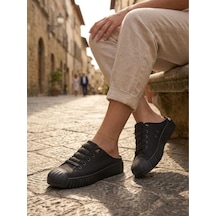Gamelu Poem Kadın Lastikli Memory Foam Sneaker Terlik Siyah