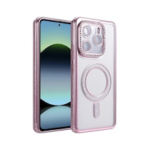 Xiaomi Redmi Note 14 4g Uyumlu Joke Simli Magneticsafe Kılıf - Pembe