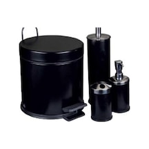 Maxiflow Pedallı Çöp Kovası &wcfırça+sab+diş 4'lü Set Siyah Diğer