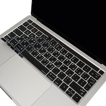 Arapça Klavye Koruyucu Macbook Pro 13 15 Touch Bar Uyumlu A1706 A1989 A2159 A1707 A1990 Uk Iso Ters L Enter Arapça Baskılı Silikon Keyboard Cover Siyah