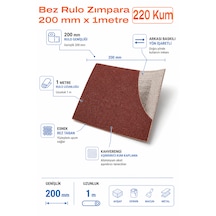 220 Kum Bez Rulo Zımpara 200 Mm X 1 Metre Esnek Bez Taban Ahşap Metal