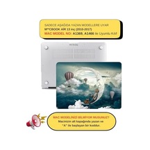 Macbook Air 13 İnç Kılıf A1369 A1466 Uyumlu Hard Case Sert Koruyucu Kapak İnce Hafif Çizilme Korumalı Desenli Baskılı 2010-2017 Yeşil
