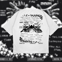 Tarzsokak Astroworld Oversize Unisex Pamuklu Nefes Alan Kalın Kumaşlı Beyaz