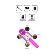 Karaoke Mikrofon Aux Usb Ve Sd Kart Girişli Bluetooth Mikrofon