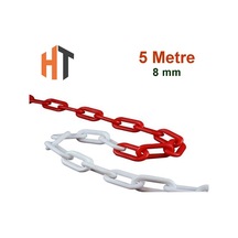 Plastik Zincir Kırmızı-beyaz Kalın 8mm 5 Metre