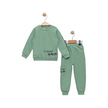 My Lıfe Baskılı İki İplik Alt Üst Takım Mint Yeşili