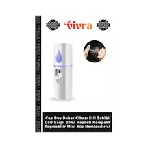 Cep Boy Buhar Cihazı Stil Sahibi Usb Şarjlı 20ml Hazneli Kompakt Taşınabilir Mini Yüz Nemlendirici