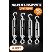 Çelik Gerdirme Turnbuckle Yüksek Dirençli Kanca & Mapalı Uçlu Gerdirme Aparatı 4 Adet
