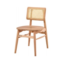 Masifart Abilio Hasırlı Mabel Sandalye Cilasız Ham Ham